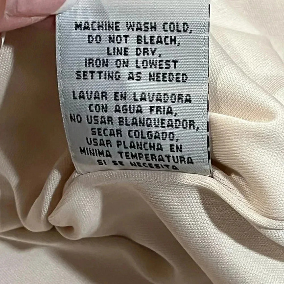 NWT Madison Leigh Metallic Striped Ivory Short Sleeve Holiday Dress Womens 10 - Picture 9 of 13